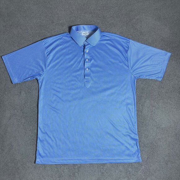 Collars & Co Dress Collar Polo Shirt XL Stretch Gingham Checkered Men's X-Large - Picture 1 of 5